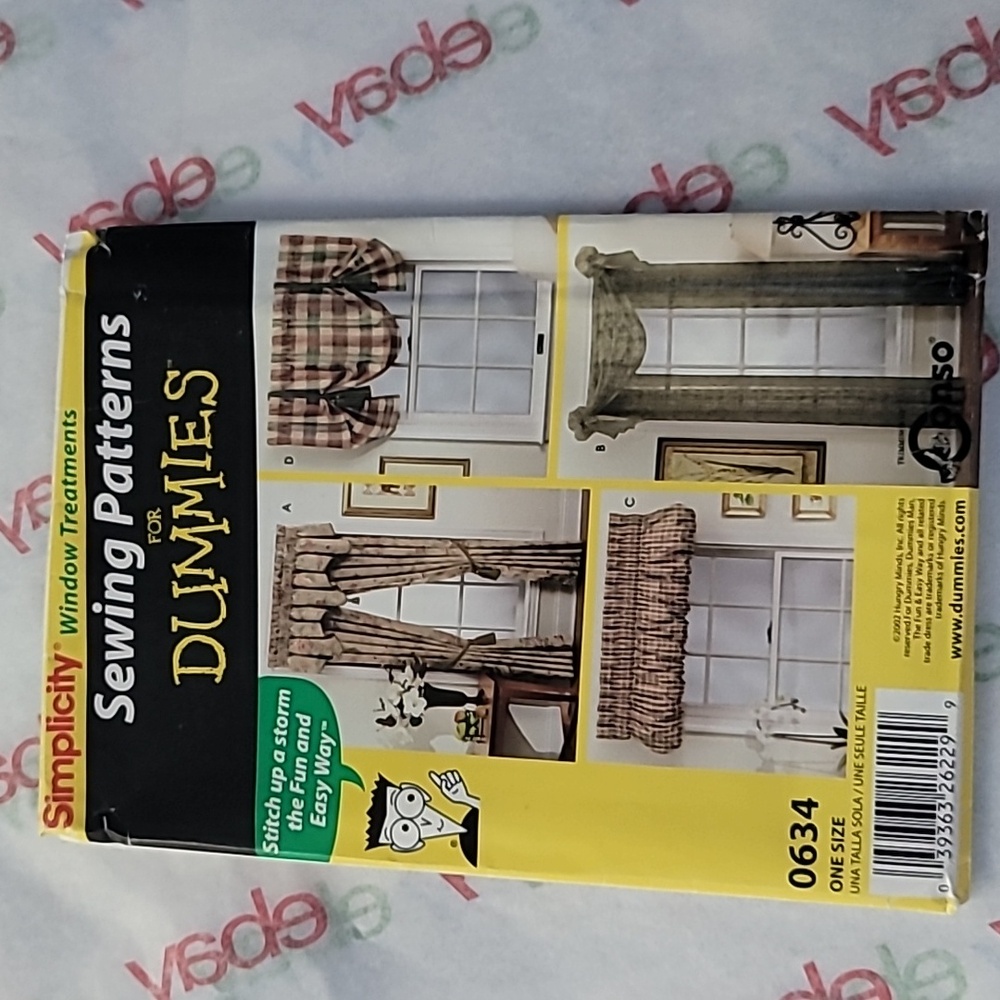 Simplicity Window Treatments Sewing Pattern 0634 Uncut 2002